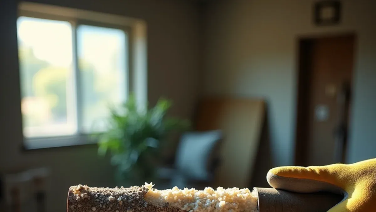 Scale-clogged pipe section removed from a Livermore CA home during water damage repair