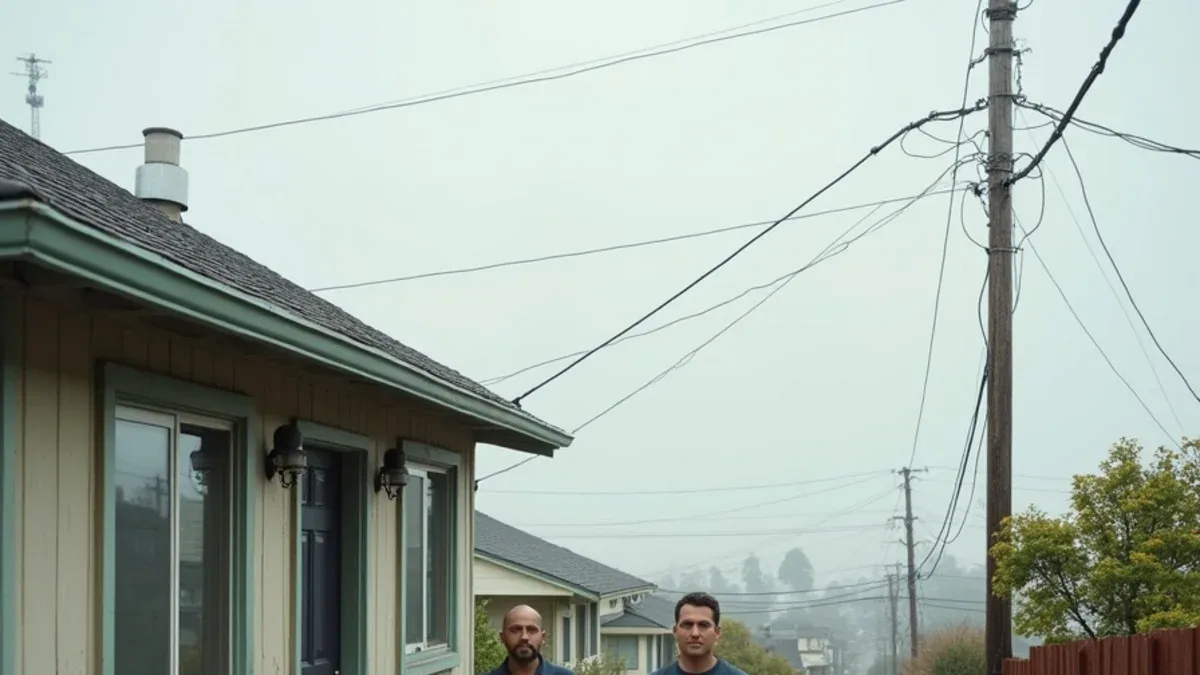 Restoration crew at a 1940s shipyard-era home in Richmond CA near the bay shoreline