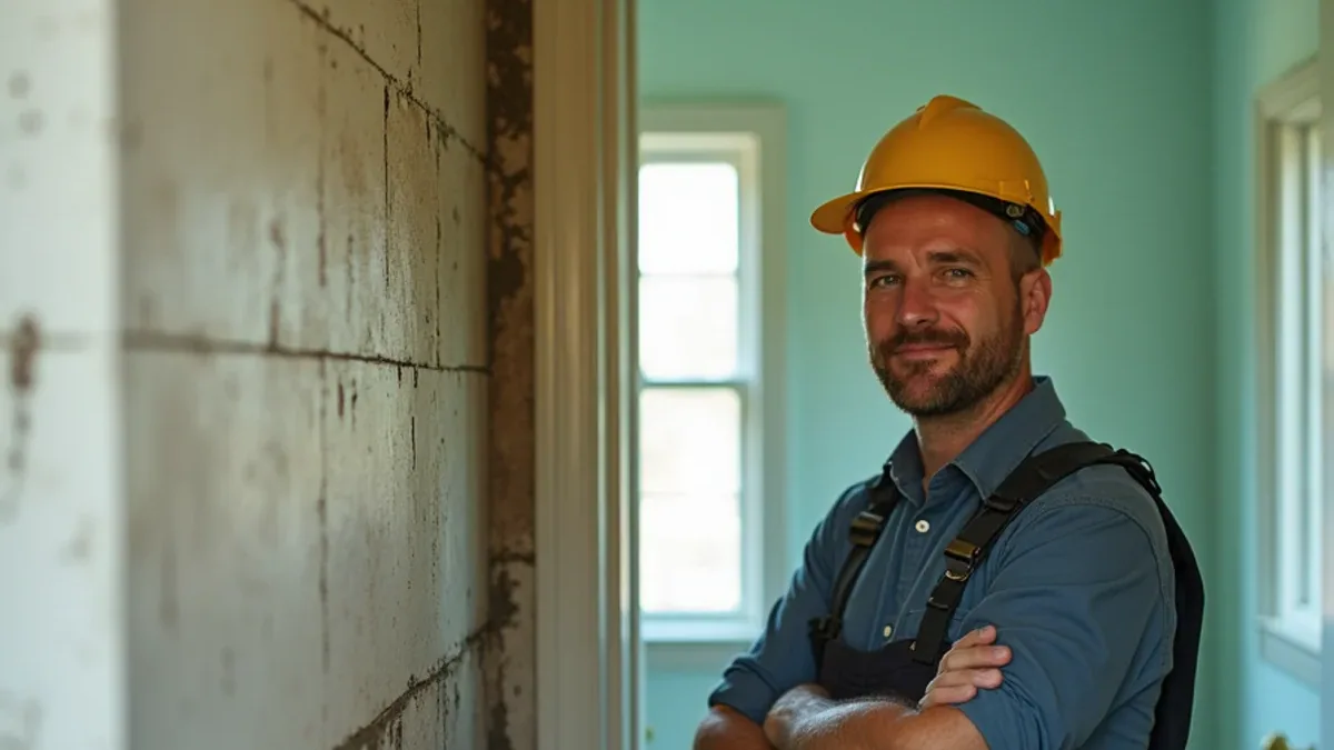 Comparison of surface mildew on bathroom grout and established mold growth on drywall